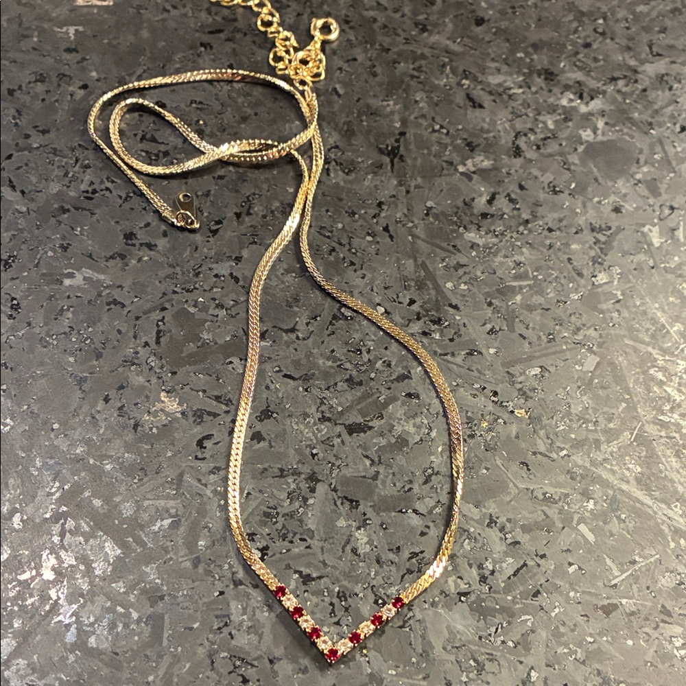 Gold plated and Red Necklace